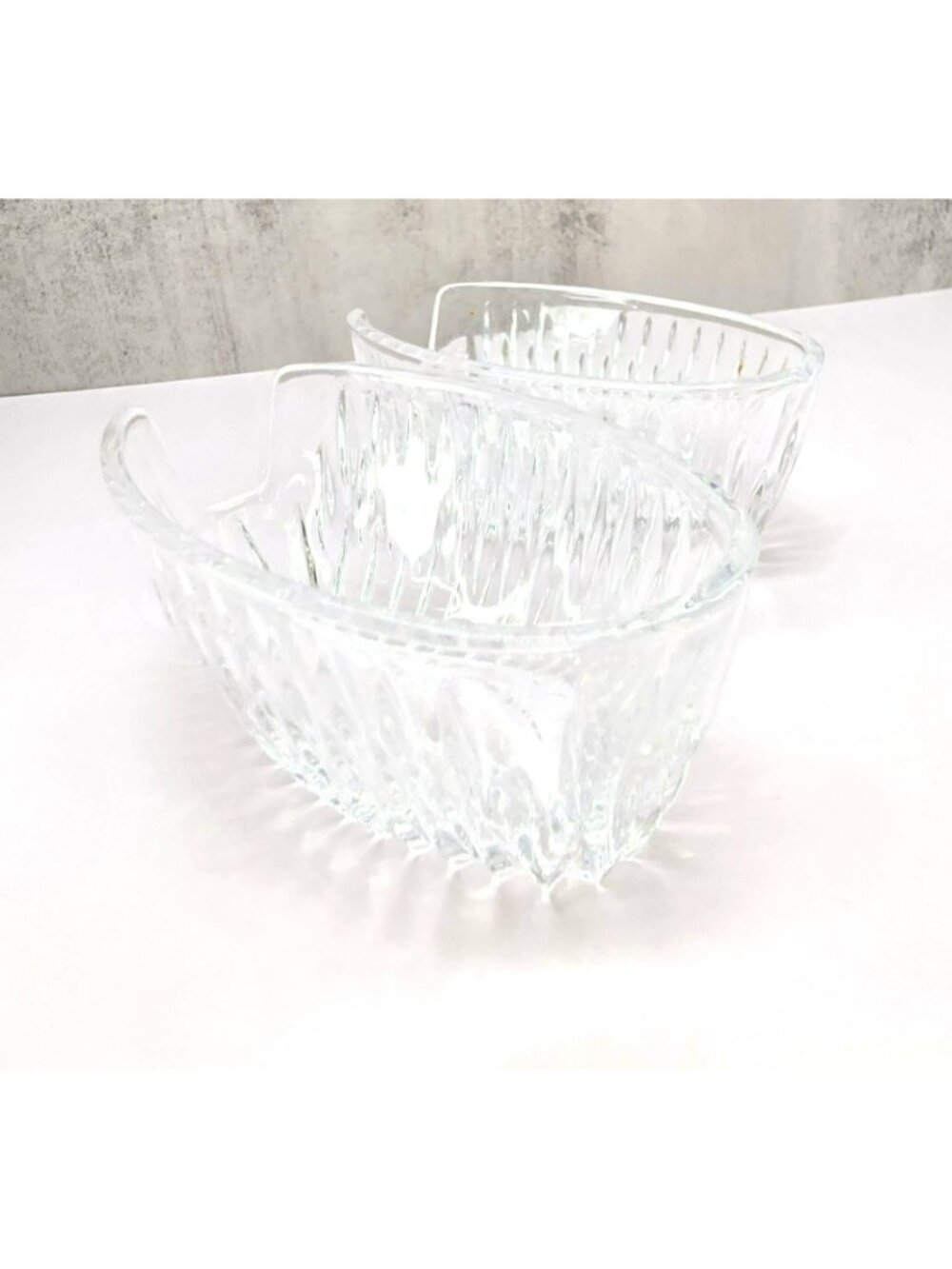 Princess House Spoon Rests Heavy Glass Oval Starburst Set Of 2 Vintage VL5074 - Picture 3 of 7